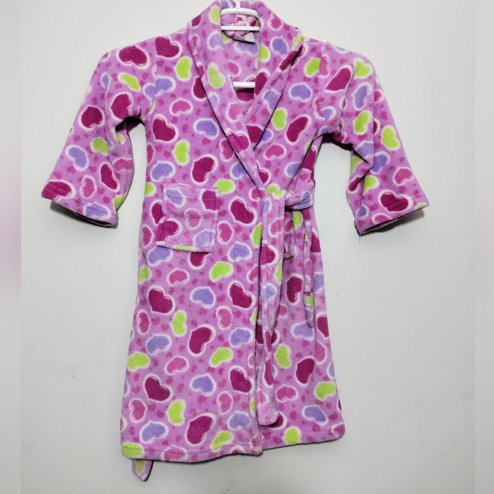 Sweet and Sassy Hearts Plush Robe Girls S